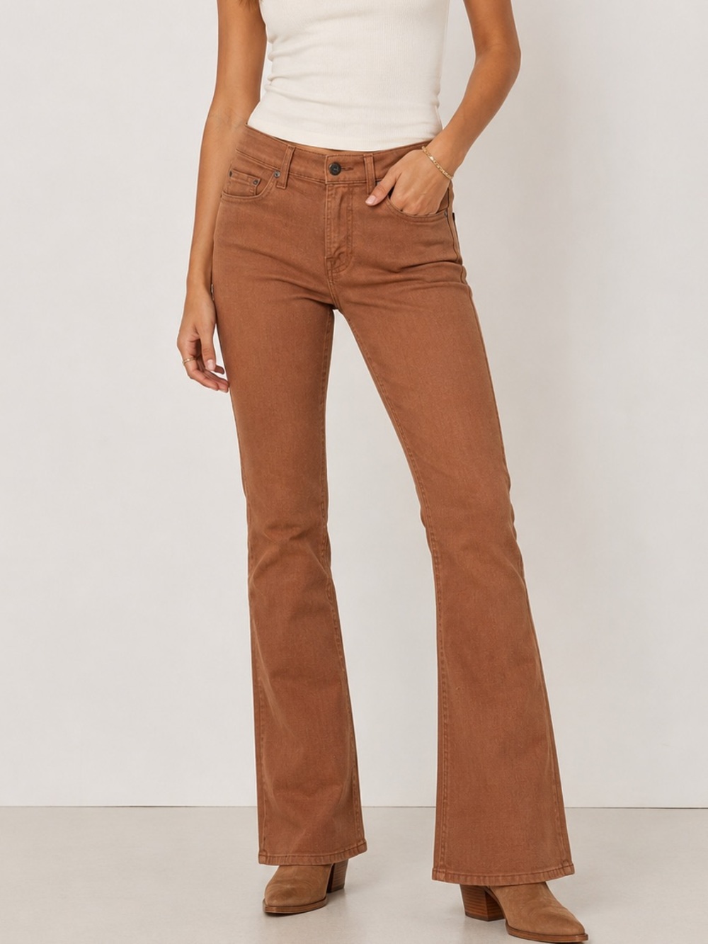 7 For All Mankind Boot Cut Pants in Rust Brown 26